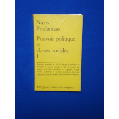 Pouvoir politique et classes sociales vol. I (seul)