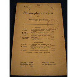 Archives de philosophie du Droit et de Sociologie Juridique