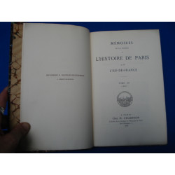 Mémoires de la Société de l'histoire de Paris et de l'ile de...