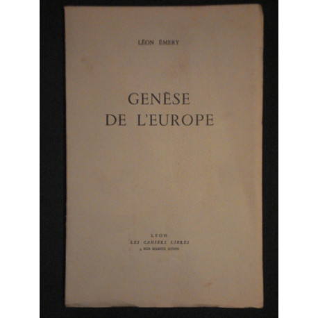 Genèse de l'Europe