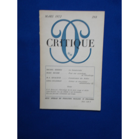 Critique Mars 1972 n° 298