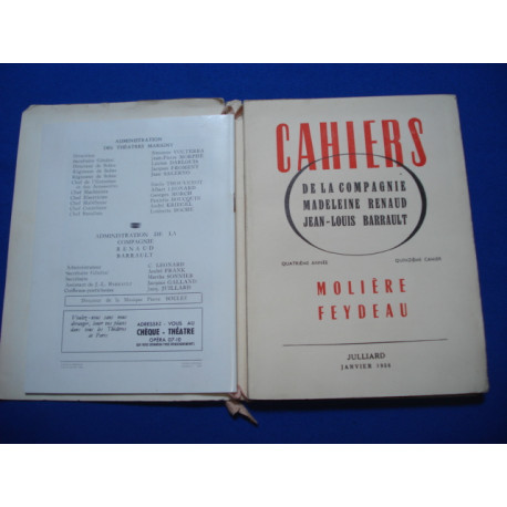 Cahiers de la Compagnie Madeleine Renaud Jean-Louis Barrault 4ième...