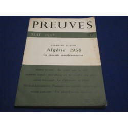 PREUVES. Revue. N°87. 1958. Germaine Tillion. Algérie 1958 Les...