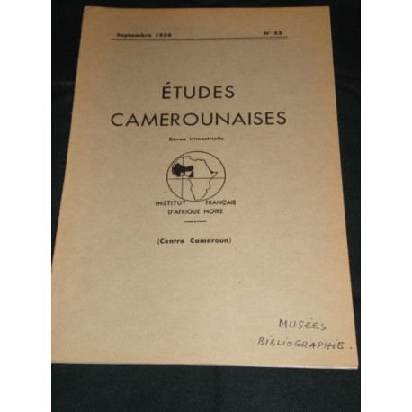 ETUDES CAMEROUNAISES. SEPTEMBRE. N°52