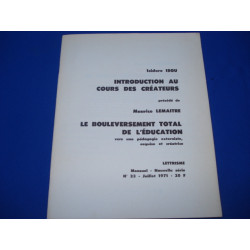 Introduction au Cours des Createurs precede de Maurice Lemaitre Le...