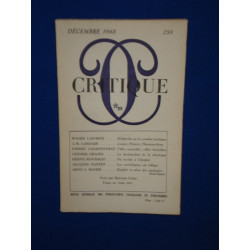 Critique n° 259 Décembre 1968