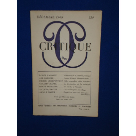 Critique n° 259 Décembre 1968