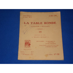 LA TABLE RONDE. Revue Mensuelle. 2ème année N°8. 25 Mai 1921
