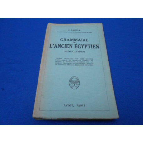 Grammaire de l'Ancien Egyptien (Hiéroglyphes)