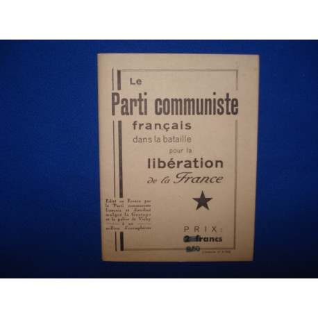 Le Parti Communiste Français dans la bataille pour la libération...