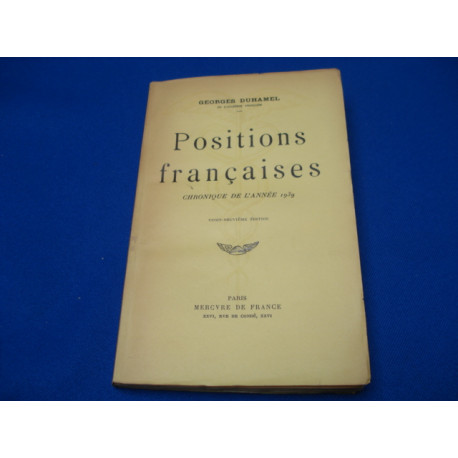 Positions Françaises. Chronique de l'Année 1939