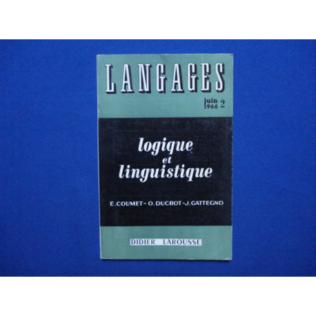Langages 2. Logique et Linguistique