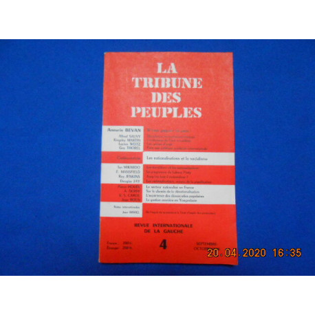 LA TRIBUNE DES PEUPLES. N° 4. Sept. - Oct 1953