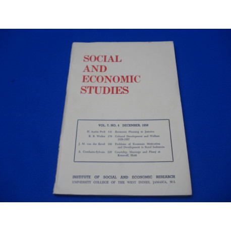 Social and Economic studies. Vol. 7 N°4