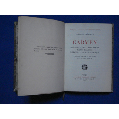 CARMEN. ARSENE GUILLOT. L'ABBE AUBAIN Mateo Falcone Tamango Le...