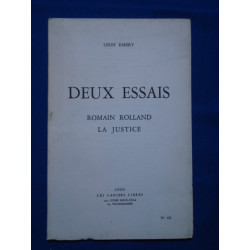 Deux Essais. Romain Rolland La Justice