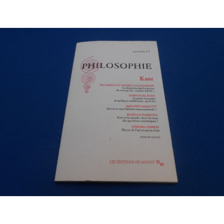 REVUE. Philosophie . N°63