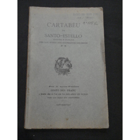 Cartabéu De Santo-Estello Adouba E Publica Pèr Lou Burèu Dou...