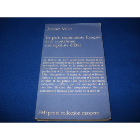 Le Parti Communiste Français et le Capitalisme monopoliste d'Etat