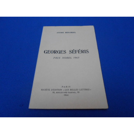 Georges SEFERIS. Prix Nobel 1963