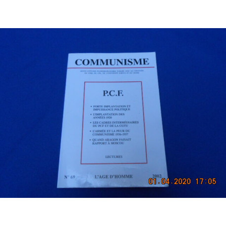 REVUE: COMMUNISME . P.C.F. N°69