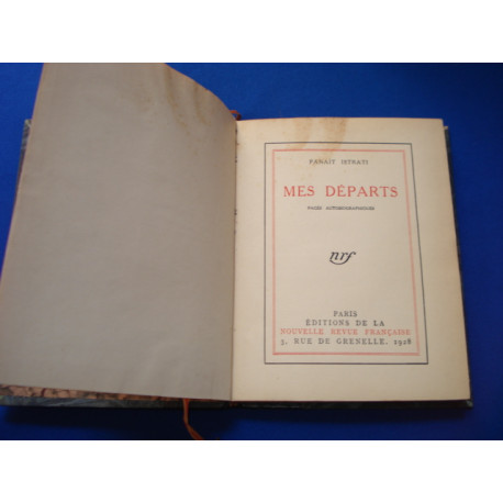 Mes Départs. Pages autobiographiques