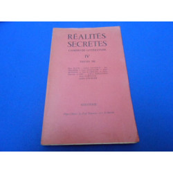 REALITES SECRETES. Cahiers de Littérature IV