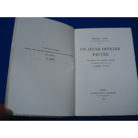 LUN JEUNE OFFICIER PAUVRE Fragments de journal intime rassemblés...