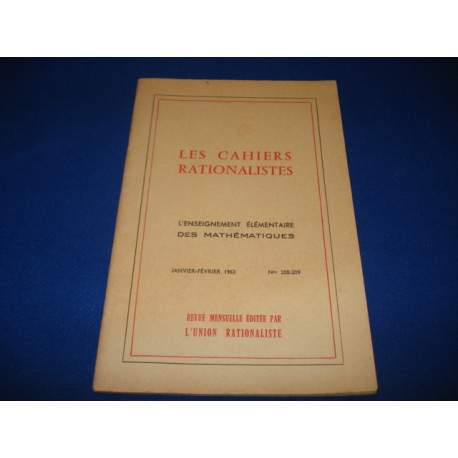 LES CAHIERS RATIONALISTES. L'Enseignement élémentaire des...