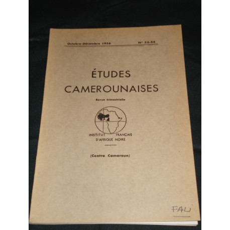 ETUDES CAMEROUNAISES,. OCTOBRE -DECEMBRE. n° 53-54