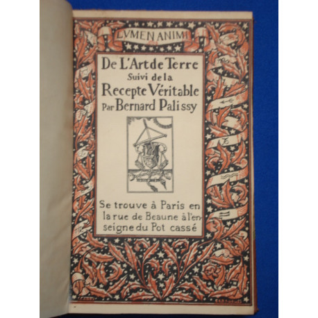 De l'art de la terre - suivi de la recepte veritable par laquelle...
