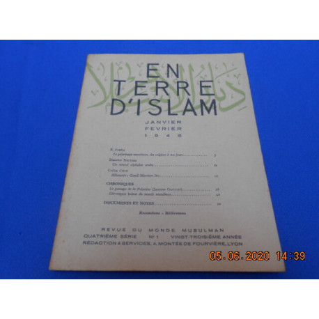 EN TERRE D'ISLAM. N°1. Janv. Fev. Quatrième série. 23ème année