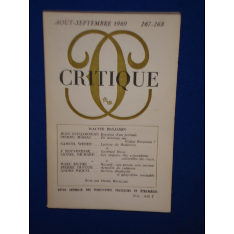 Critique Août-Septembre 1969 267-268