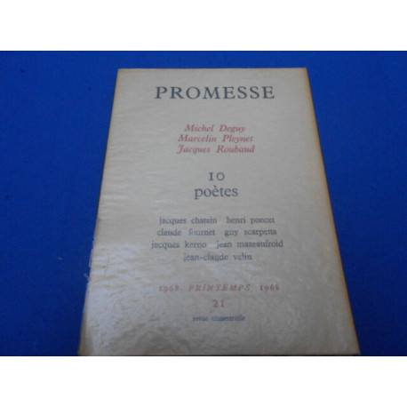 REVUE. PROMESSE. N°21. Printemps 1968. 10 Poètes