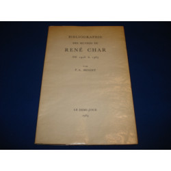 BIBLIOGRAPHIE DES OEUVRES DE RENE CHAR de 1928 à 1963