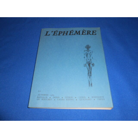 Revue : L'Ephémère. N°11. Automne