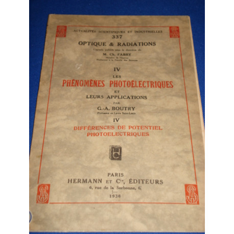 Les Phenomènes Photoelectriques et leurs applications. Différences...