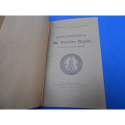 Quatre Lettres Inédites de Nicolas Rapin a Scévole de Sainte-Marthe