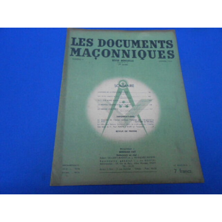 Les documents maçonniques (revue) - Numéro 4 - Janvier 1944 (3ème...