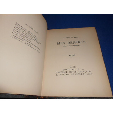 Mes Départs. Pages autobiographiques