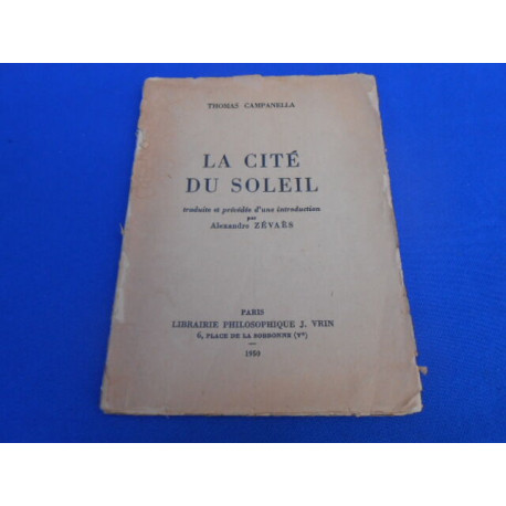La Cité du Soleil traduite et précédée d'une introduction par...