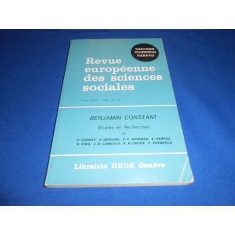 Revue européenne des sciences sociales