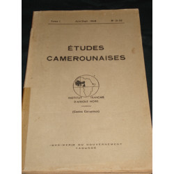 Etudes camerounaises. tome i. juin-sept. n°21-22. 1948