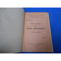 Etat Présent des Etudes Rabelaisiennes