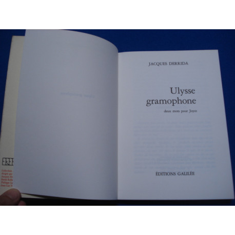 Ulysse Gramophone. Deux mots pour Joyce