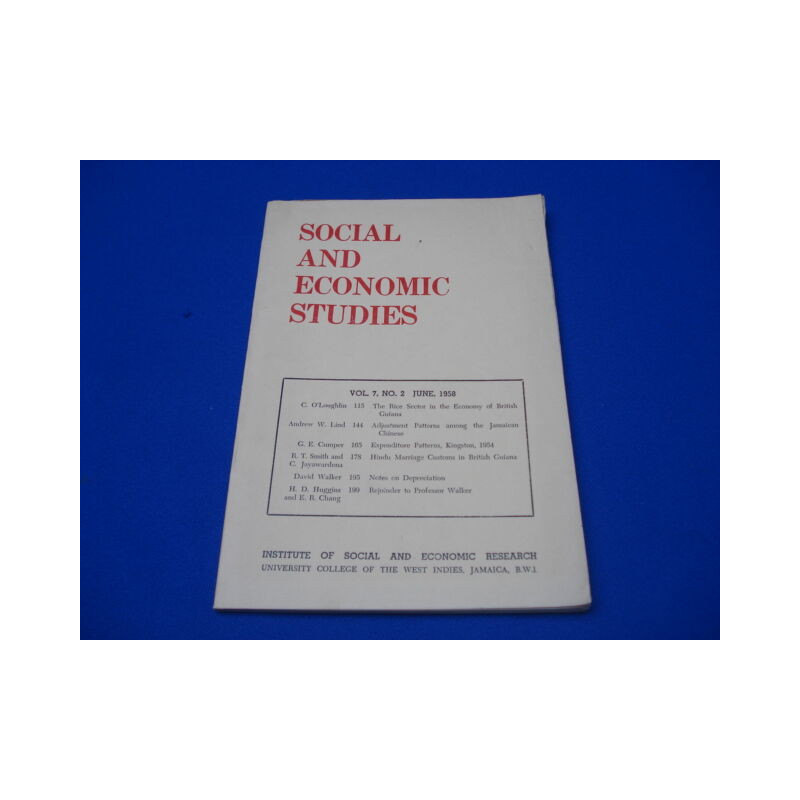 Social and Economic Studies VOL.8 N°2