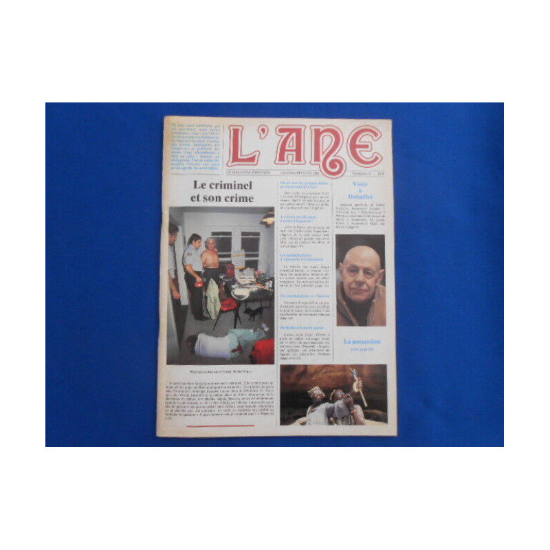 REVUE : L'Ane . Le magazine Freudien. N°8. Le criminel et son...