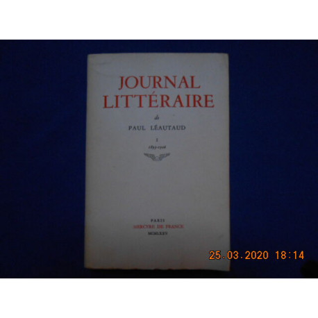 JOURNAL LITTERAIRE. VOL. I . 1893-1906