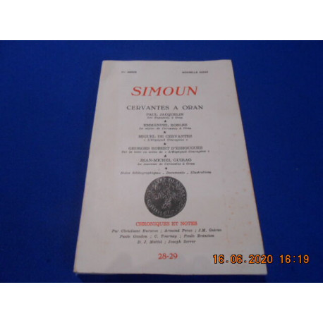 [REVUE]. SIMOUN. Cervantes à Oran. 28-29. 7me année. Nouvelle Série