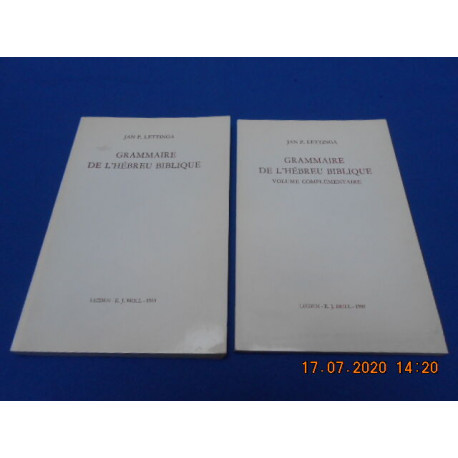 Grammaire de l'Hébreu Biblique. + Volume complémentaire